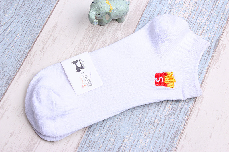 Ship Socks Female Invisible Shallow Mouth To Help Low Socks Miss Bai Se Lovely Embroidery Cotton Socks Spring Thin Sports Socks